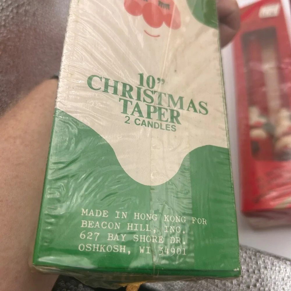 Vintage Christmas Candle Lot Red Green Taper Pillar Santa Snowman Ambria 12pc